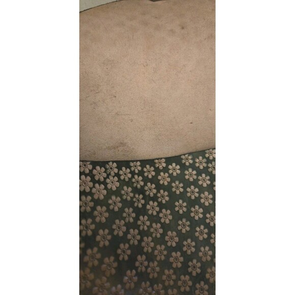 Leather Hand Tooled Mexican Crossbody Bag Floral Brown Green Cross Stich Tassel - Picture 11 of 11